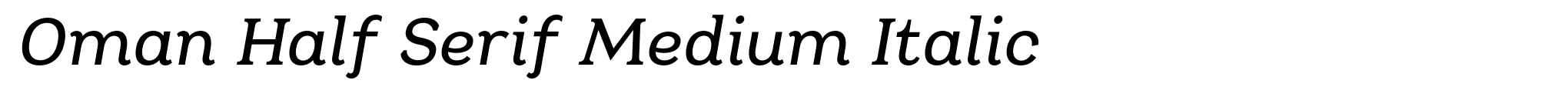 Oman Half Serif Medium Italic image
